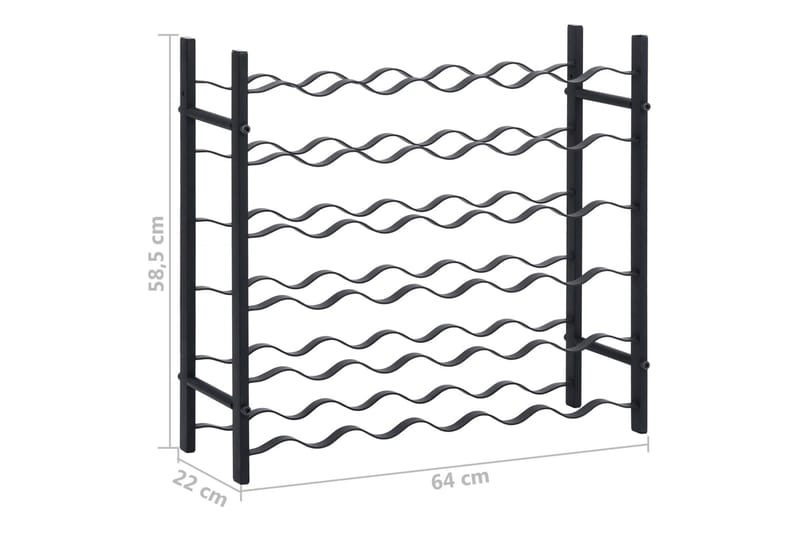 Vinställ för 36 flaskor svart järn - Svart - Vinställ & vinhylla