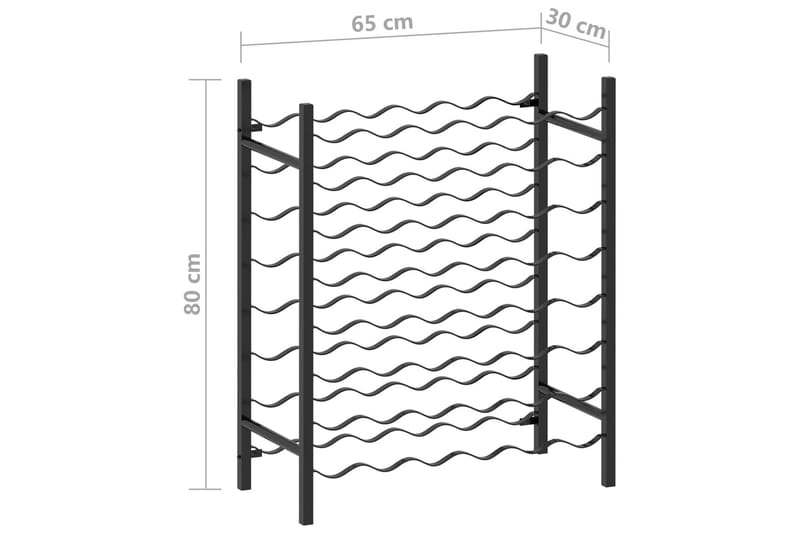 Vinställ för 48 flaskor svart metall - Svart - Vinställ & vinhylla