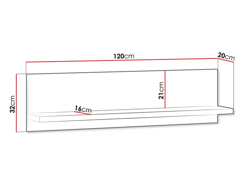 Fonti Vägghylla 120 cm - Brun - Förvaring - Hylla - Vägghylla
