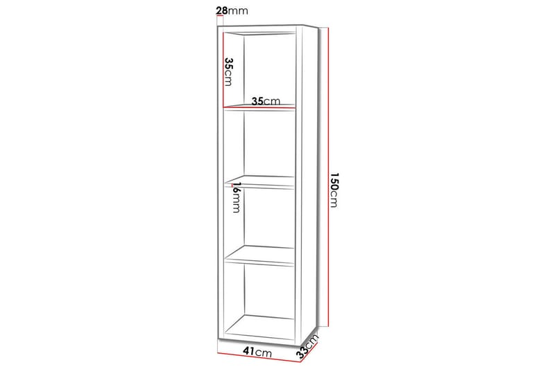Franzine Bokhylla 41 cm - Beige - Förvaring - Hylla - Bokhylla
