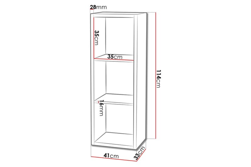 Franzine Bokhylla 41 cm i Målat Trä - Vit - Förvaring - Hylla - Bokhylla