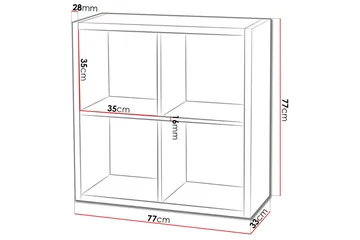 Franzine Bokhylla 77 cm i Ek - Beige - Förvaring - Hylla - Bokhylla