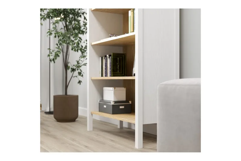 Fynric Bokhylla 83 cm - Natur/Vit - Förvaring - Hylla - Bokhylla