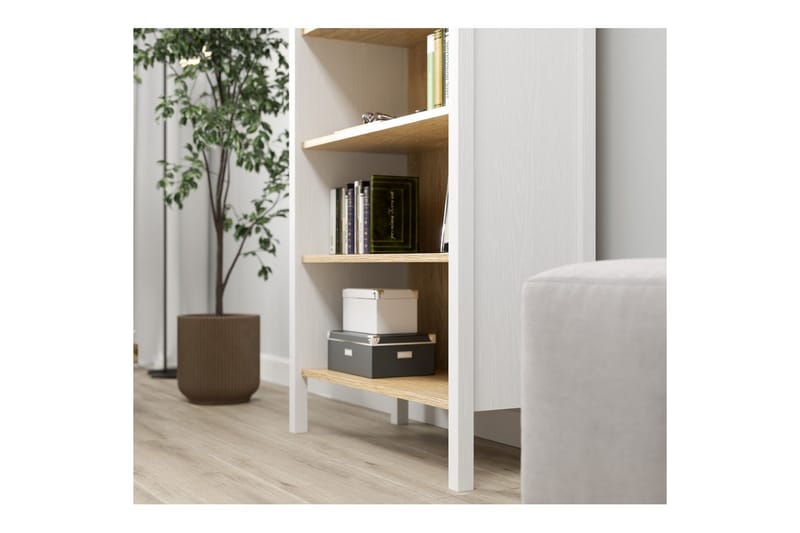 Fynric Bokhylla 83 cm - Natur/Vit - Förvaring - Hylla - Bokhylla