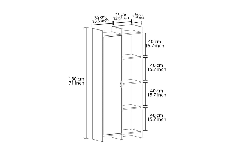Gerard Bokhylla 70 cm - Grå - Förvaring - Hylla - Bokhylla