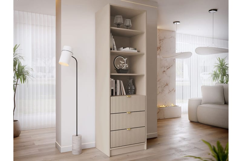 Gudelia Bokhylla 60x40 cm - Beige - Förvaring - Hylla - Bokhylla