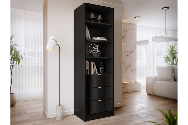 Gudelia Bokhylla 60x40 cm - Svart - Förvaring - Hylla - Bokhylla