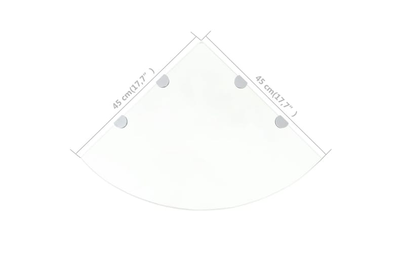 Hörnhylla glas med förkromade hyllkonsoler genomskinlig 45x4 - Transparent - Förvaring - Hylla - Hörnhylla