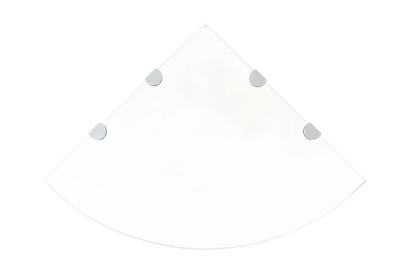 Hörnhylla glas med förkromade hyllkonsoler genomskinlig 45x4 - Transparent - Förvaring - Hylla - Hörnhylla