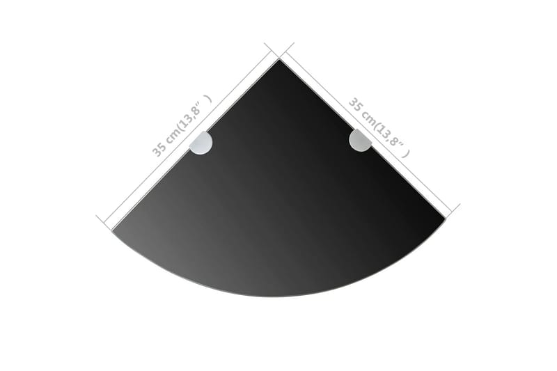 Hörnhylla glas med förkromade hyllkonsoler svart 35x35 cm - Svart - Förvaring - Hylla - Hörnhylla