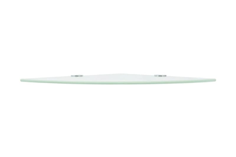 Hörnhylla glas med förkromade hyllkonsoler vit 25x25 cm - Vit - Förvaring - Hylla - Hörnhylla