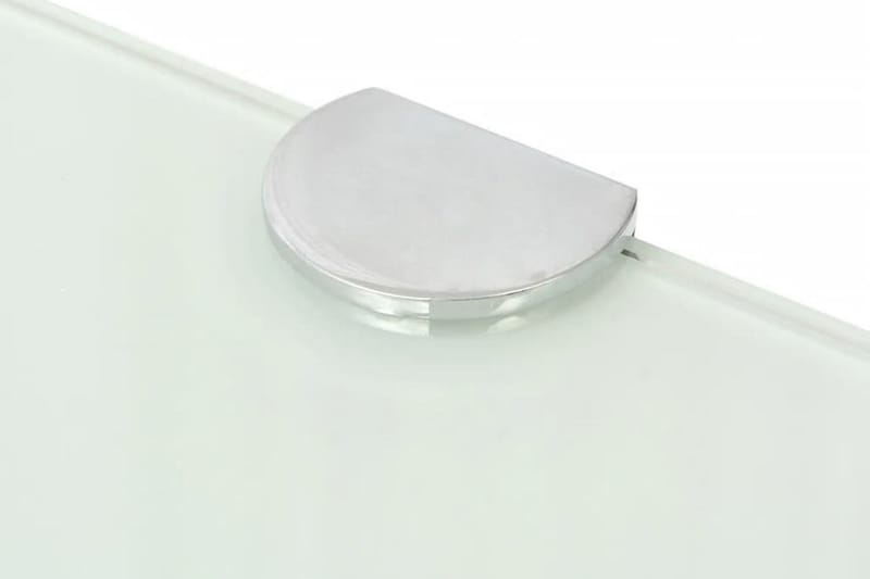 Hörnhylla glas med förkromade hyllkonsoler vit 35x35 cm - Vit - Förvaring - Hylla - Hörnhylla