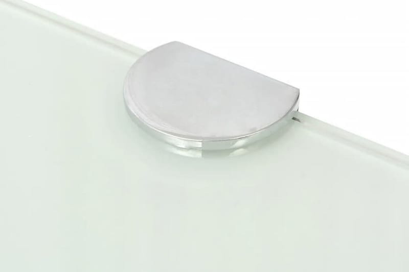 Hörnhylla glas med förkromade hyllkonsoler vit 35x35 cm - Vit - Kökshylla - Hörnhylla