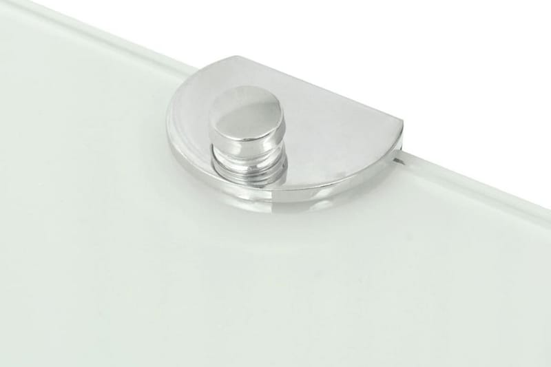 Hörnhylla glas med förkromade hyllkonsoler vit 35x35 cm - Vit - Förvaring - Hylla - Hörnhylla