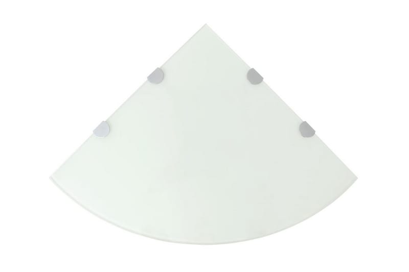 Hörnhylla glas med förkromade hyllkonsoler vit 45x45 cm - Vit - Förvaring - Hylla - Hörnhylla