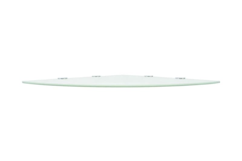 Hörnhylla glas med förkromade hyllkonsoler vit 45x45 cm - Vit - Förvaring - Hylla - Hörnhylla