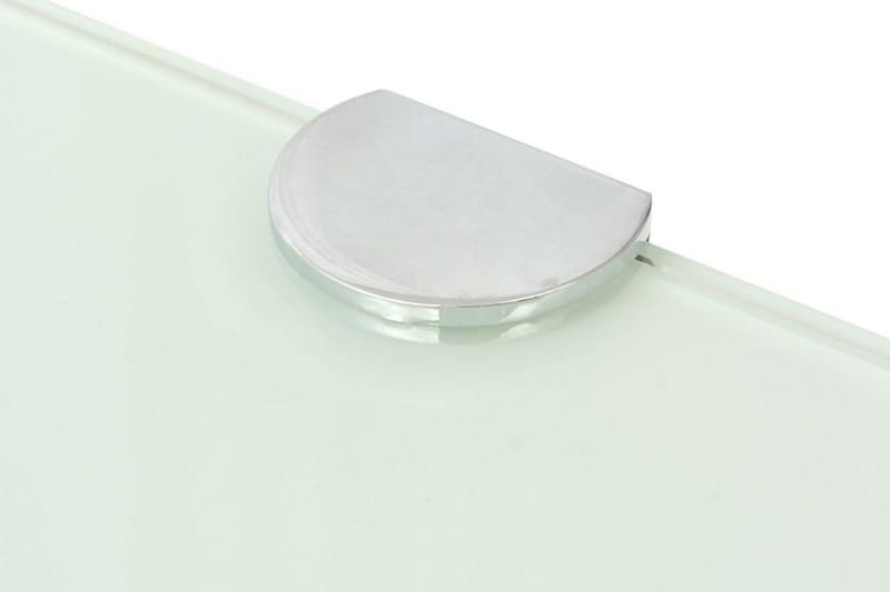 Hörnhylla glas med förkromade hyllkonsoler vit 45x45 cm - Vit - Förvaring - Hylla - Hörnhylla