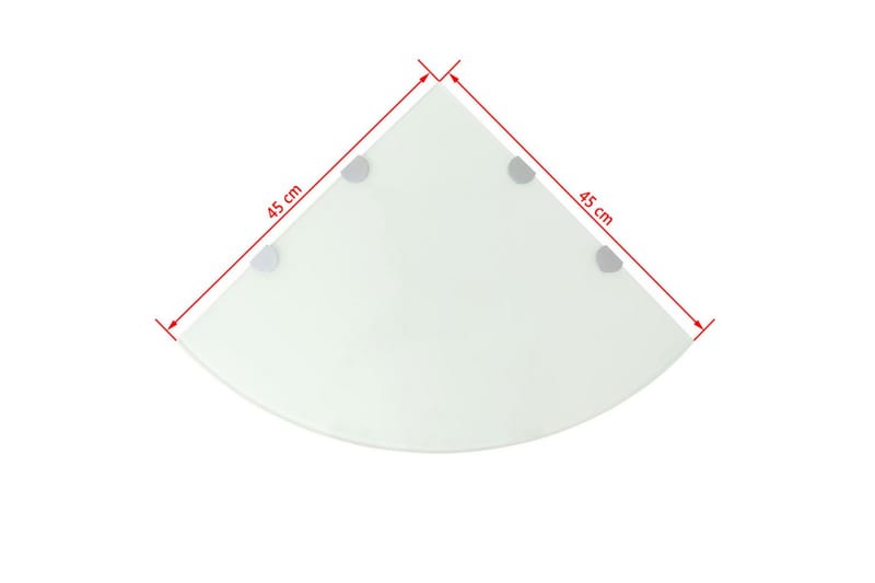 Hörnhylla glas med förkromade hyllkonsoler vit 45x45 cm - Vit - Förvaring - Hylla - Hörnhylla