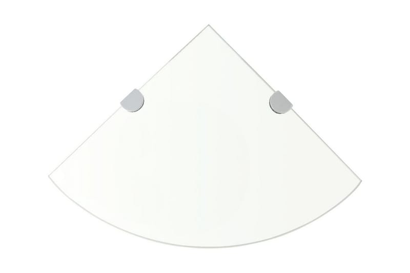 Hörnhylla med förkromade hyllkonsoler glas genomskinlig 25x2 - Transparent - Förvaring - Hylla - Hörnhylla