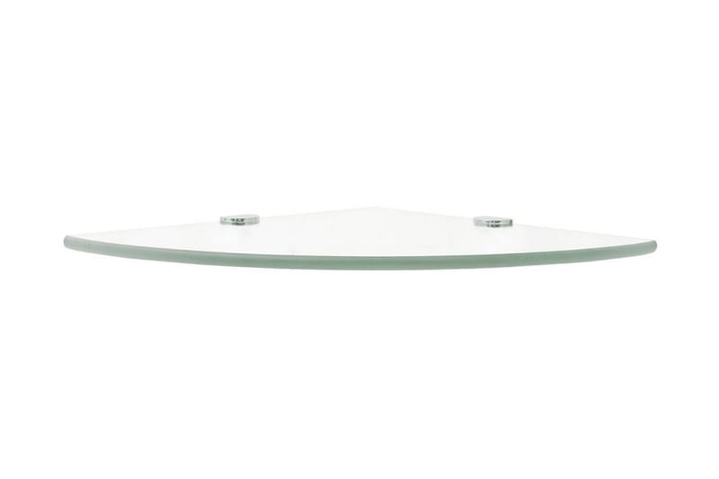 Hörnhylla med förkromade hyllkonsoler glas genomskinlig 25x2 - Transparent - Förvaring - Hylla - Hörnhylla