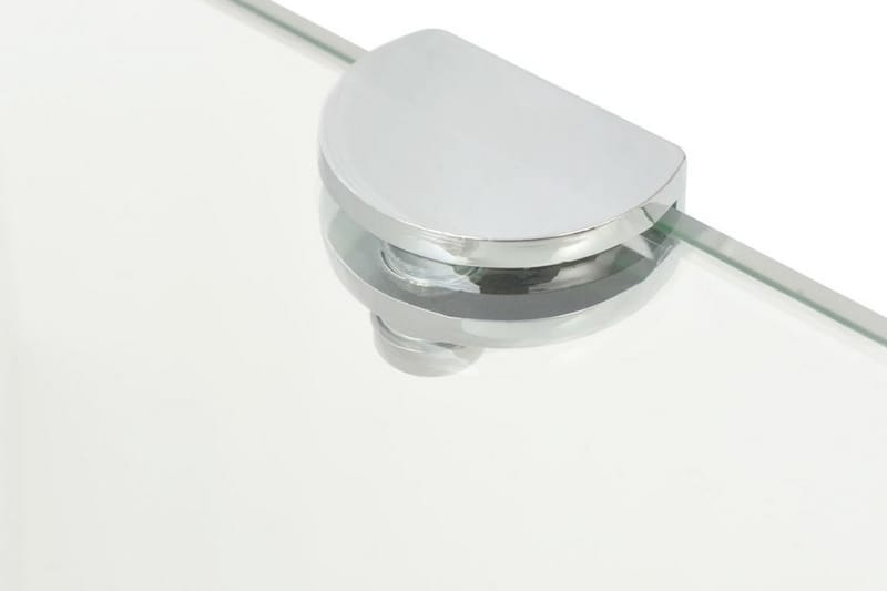 Hörnhylla med förkromade hyllkonsoler glas genomskinlig 25x2 - Transparent - Förvaring - Hylla - Hörnhylla