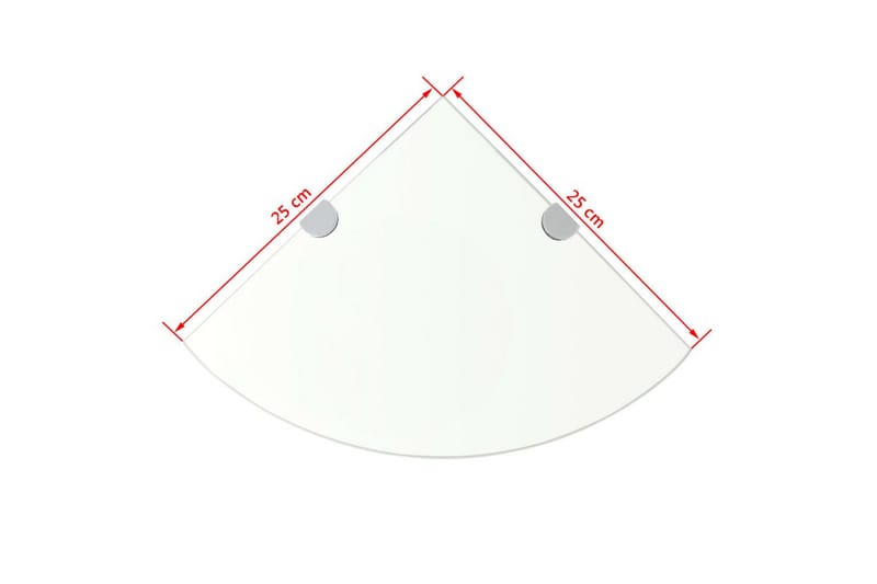 Hörnhylla med förkromade hyllkonsoler glas genomskinlig 25x2 - Transparent - Förvaring - Hylla - Hörnhylla
