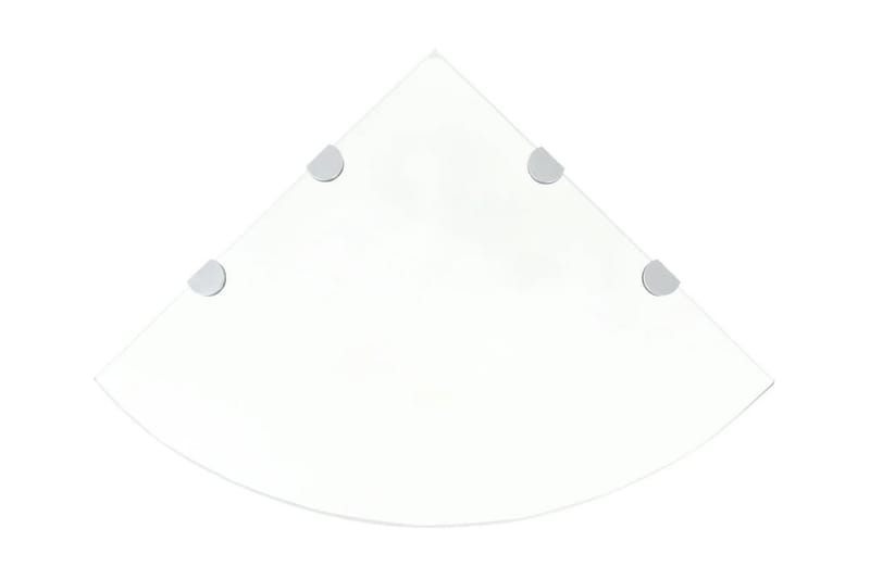 Hörnhyllor 2 st kromade hyllkonsoler glas genomskinlig 45x45 - Transparent - Kökshylla - Hörnhylla