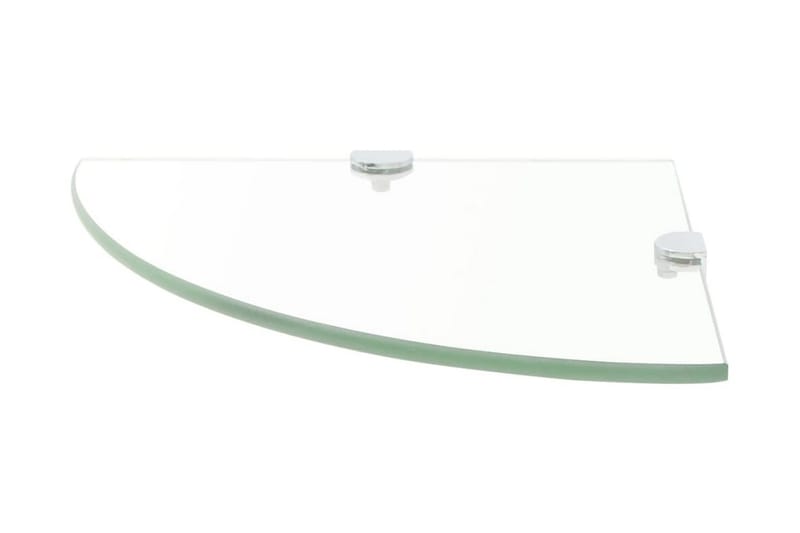 Hörnhyllor 2 st kromade hyllkonsoler glas genomskinligt 25x2 - Transparent - Förvaring - Hylla - Hörnhylla
