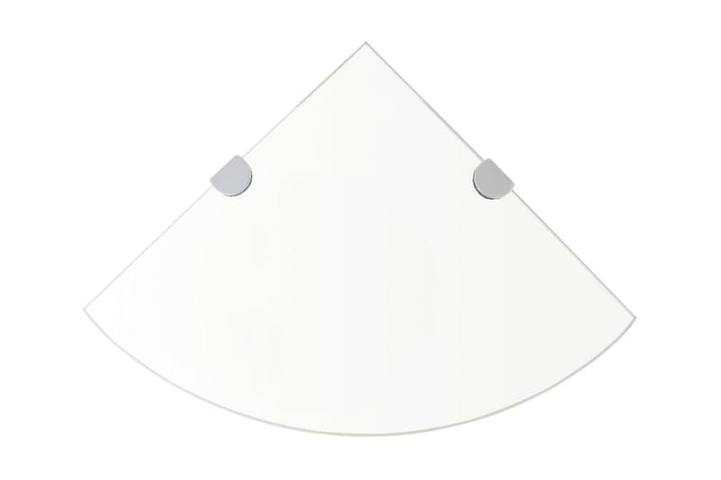Hörnhyllor 2 st kromade hyllkonsoler glas genomskinligt 25x2 - Transparent - Förvaring - Hylla - Hörnhylla