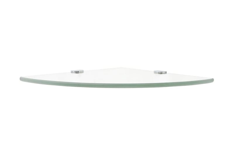 Hörnhyllor 2 st kromade hyllkonsoler glas genomskinligt 25x2 - Transparent - Förvaring - Hylla - Hörnhylla