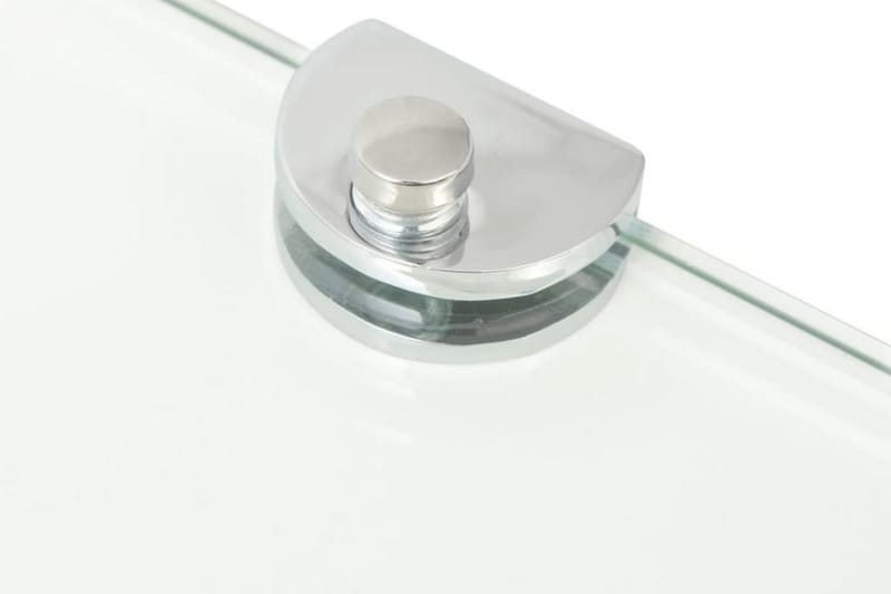Hörnhyllor 2 st kromade hyllkonsoler glas genomskinligt 25x2 - Transparent - Förvaring - Hylla - Hörnhylla