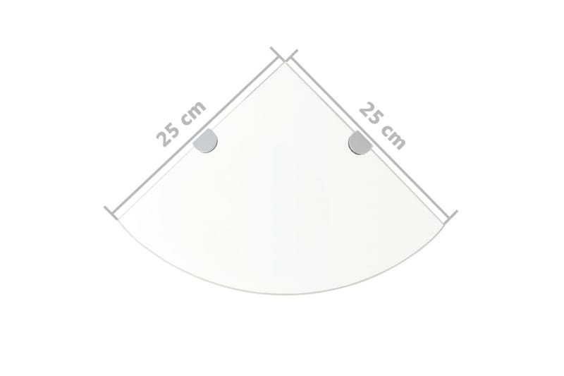 Hörnhyllor 2 st kromade hyllkonsoler glas genomskinligt 25x2 - Transparent - Kökshylla - Hörnhylla