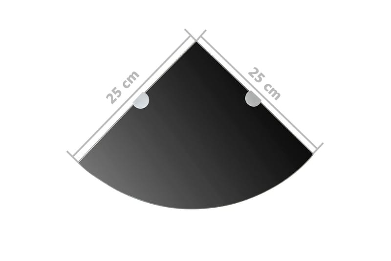 Hörnhyllor 2 st kromade hyllkonsoler glas svart 25x25 cm - Svart - Förvaring - Hylla - Hörnhylla