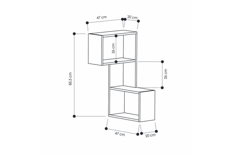 Homitis Bokhylla - Vit - Förvaring - Hylla - Hörnhylla