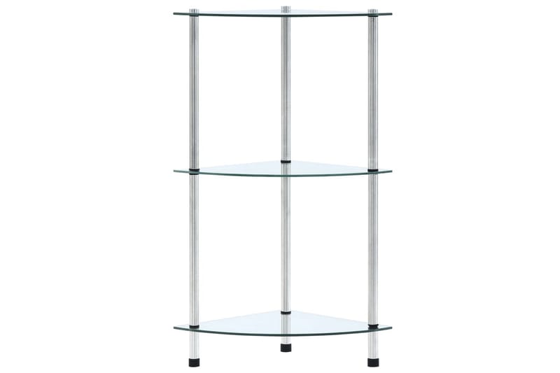 Hylla 3 hyllplan transparent 30x30x67 cm härdat glas - Transparent - Förvaring - Hylla - Hörnhylla