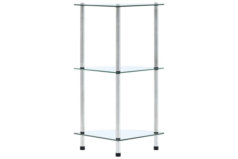 Hylla 3 hyllplan transparent 30x30x67 cm härdat glas - Transparent - Förvaring - Hylla - Hörnhylla