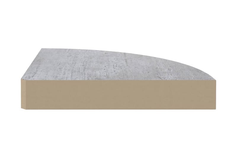 Svävande hörnhylla betonggrå 25x25x3,8 cm MDF - Grå - Kökshylla - Hörnhylla
