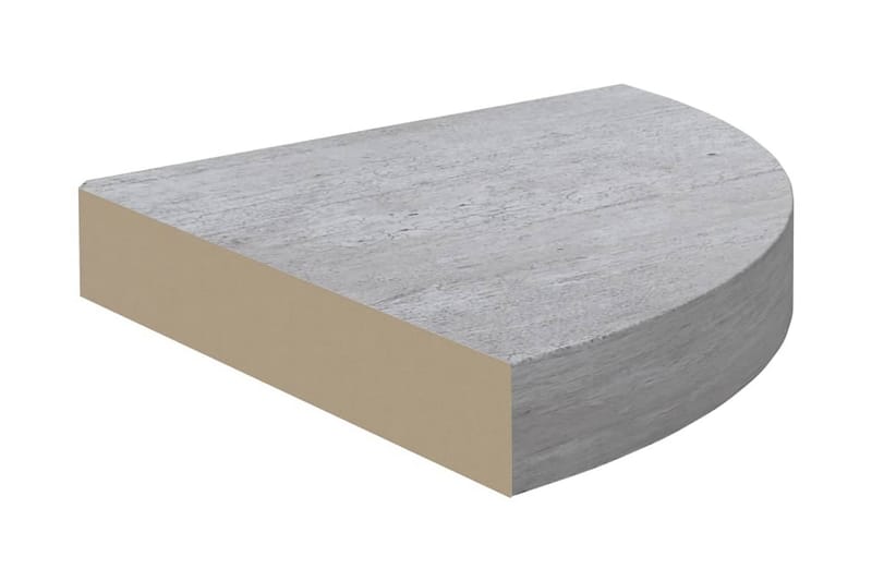 Svävande hörnhylla betonggrå 35x35x3,8 cm MDF - Grå - Kökshylla - Hörnhylla