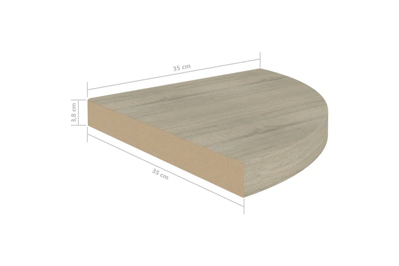 Svävande hörnhylla ek 35x35x3,8 cm MDF - Brun - Förvaring - Hylla - Hörnhylla