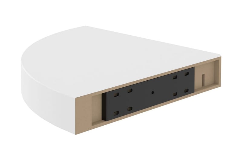 Svävande hörnhylla ek och vit 35x35x3,8 cm MDF - Brun - Förvaring - Hylla - Hörnhylla
