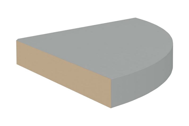 Svävande hörnhylla grå 25x25x3,8 cm MDF - Grå - Kökshylla - Hörnhylla
