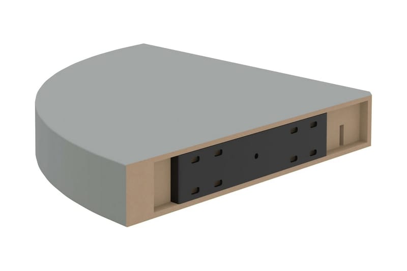 Svävande hörnhylla grå 25x25x3,8 cm MDF - Grå - Förvaring - Hylla - Hörnhylla
