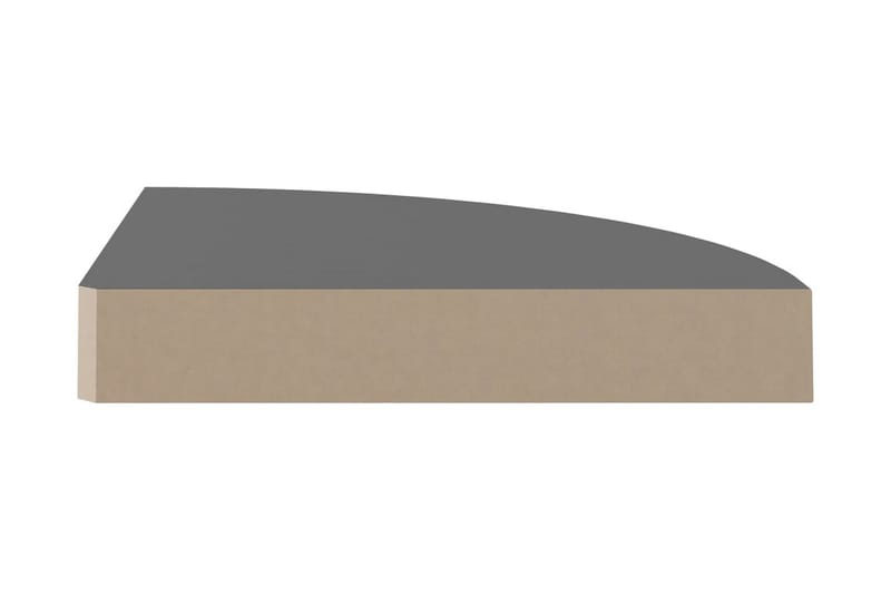 Svävande hörnhylla grå högglans 25x25x3,8 cm MDF - Grå - Kökshylla - Hörnhylla