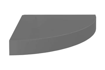 Svävande hörnhylla grå högglans 25x25x3,8 cm MDF