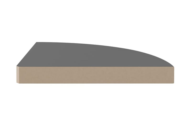 Svävande hörnhylla grå högglans 35x35x3,8 cm MDF - Grå - Kökshylla - Hörnhylla