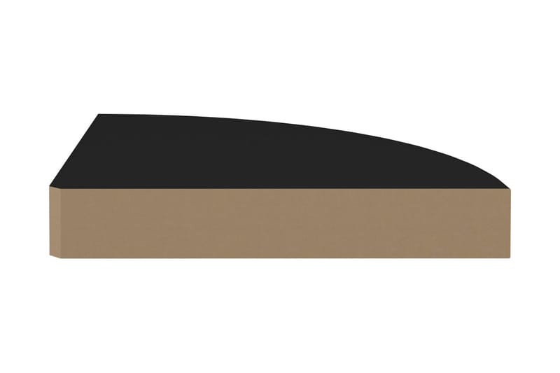 Svävande hörnhylla svart 25x25x3,8 cm MDF - Svart - Förvaring - Hylla - Hörnhylla