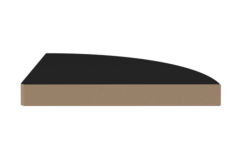 Svävande hörnhylla svart 35x35x3,8 cm MDF - Svart - Kökshylla - Hörnhylla