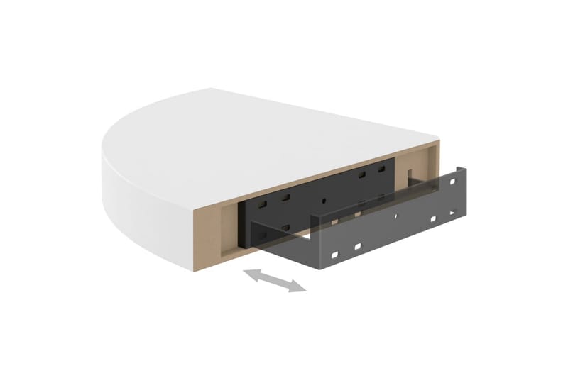 Svävande hörnhylla vit 25x25x3,8 cm MDF - Vit - Förvaring - Hylla - Hörnhylla