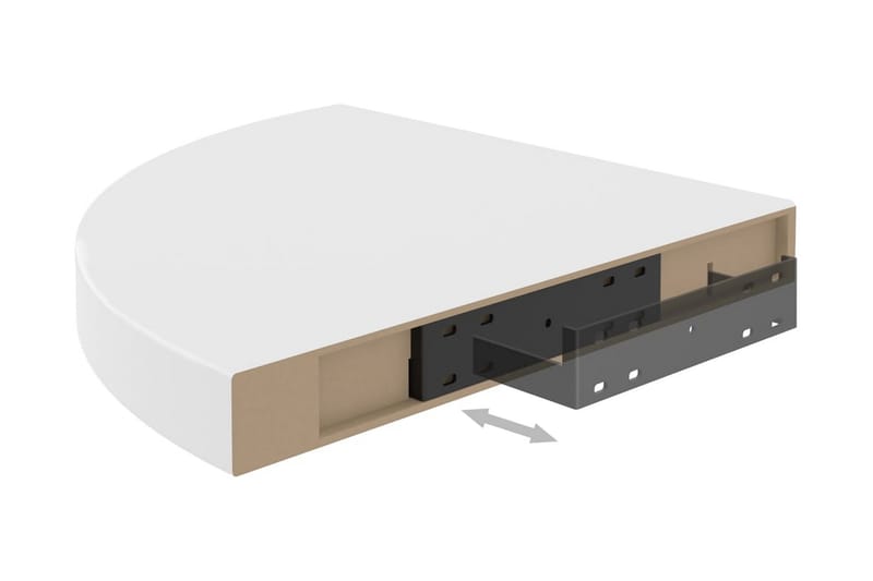Svävande hörnhylla vit 35x35x3,8 cm MDF - Vit - Förvaring - Hylla - Hörnhylla