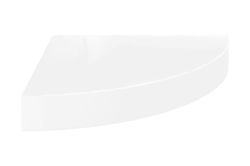Svävande hörnhylla vit högglans 25x25x3,8 cm MDF - Vit - Kökshylla - Hörnhylla